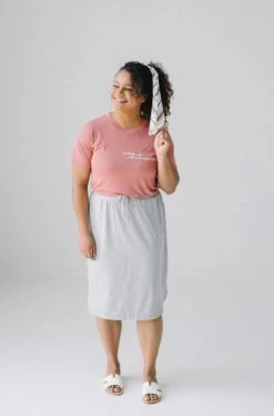 The Main Street Exchange 'Olivia' Skirt In Heather Grey
