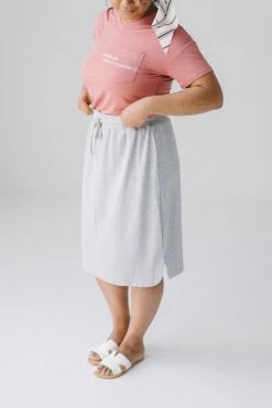 The Main Street Exchange 'Olivia' Skirt In Heather Grey