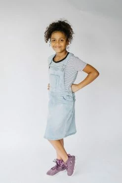 The Main Street Exchange 'Emerson' Girl Light Denim Skirt Overalls