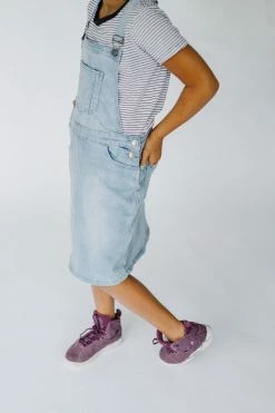 The Main Street Exchange 'Emerson' Girl Light Denim Skirt Overalls