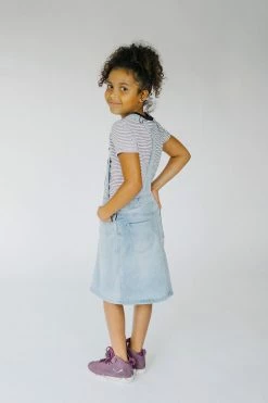 The Main Street Exchange 'Emerson' Girl Light Denim Skirt Overalls