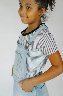 The Main Street Exchange 'Emerson' Girl Light Denim Skirt Overalls