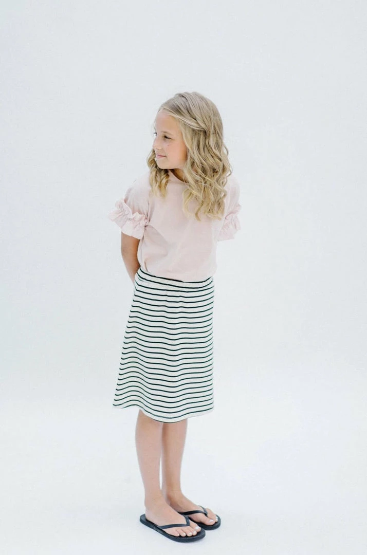THE MAIN STREET EXCHANGE 'Zoey' Girl Skort In Cream/Black Stripe 4 THE MAIN STREET EXCHANGE 'Zoey' Girl Skort In Cream/Black Stripe