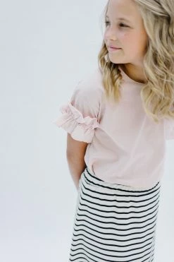 THE MAIN STREET EXCHANGE 'Zoey' Girl Skort In Cream/Black Stripe 10 THE MAIN STREET EXCHANGE 'Zoey' Girl Skort In Cream/Black Stripe