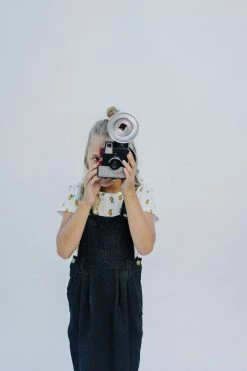 THE MAIN STREET EXCHANGE 'Alair' Girl Black Knit Denim Overall Dress FINAL SALE Exclusive Designs