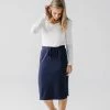 The Main Street Exchange 'Olivia' Skirt In Classic Navy Exclusive Designs