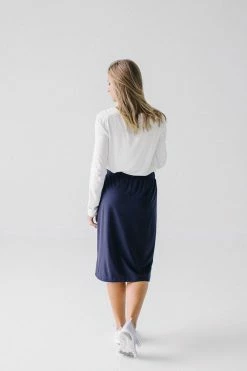 The Main Street Exchange 'Olivia' Skirt In Classic Navy Exclusive Designs