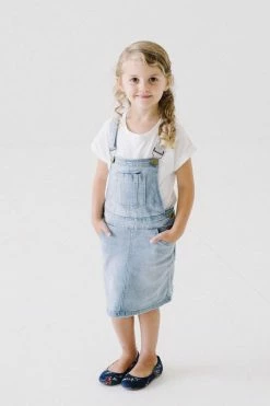 The Main Street Exchange 'Emerson' Girl Light Denim Skirt Overalls