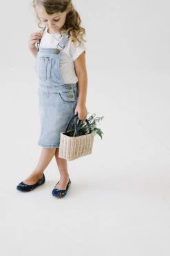 The Main Street Exchange 'Emerson' Girl Light Denim Skirt Overalls