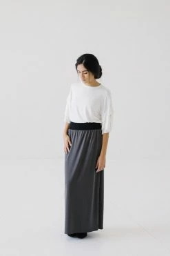 The Main Street Exchange 'Claire' Skirt In Ash Grey FINAL SALE