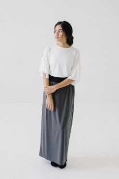 The Main Street Exchange 'Claire' Skirt In Ash Grey FINAL SALE
