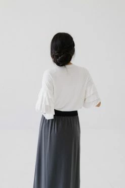 The Main Street Exchange 'Claire' Skirt In Ash Grey FINAL SALE
