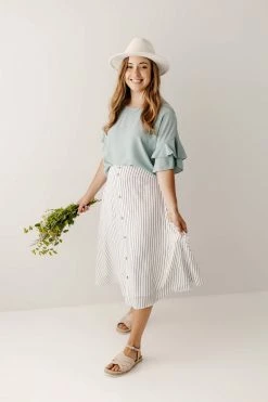The Main Street Exchange 'Cherie' Circle Skirt In Ivory Pinstripe FINAL SALE 21 The Main Street Exchange 'Cherie' Circle Skirt In Ivory Pinstripe FINAL SALE