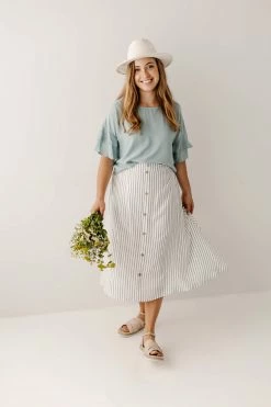 The Main Street Exchange 'Cherie' Circle Skirt In Ivory Pinstripe FINAL SALE 20 The Main Street Exchange 'Cherie' Circle Skirt In Ivory Pinstripe FINAL SALE