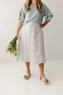 The Main Street Exchange 'Cherie' Circle Skirt In Ivory Pinstripe FINAL SALE 19 The Main Street Exchange 'Cherie' Circle Skirt In Ivory Pinstripe FINAL SALE