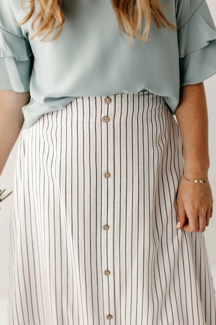 The Main Street Exchange 'Cherie' Circle Skirt In Ivory Pinstripe FINAL SALE 10 The Main Street Exchange 'Cherie' Circle Skirt In Ivory Pinstripe FINAL SALE