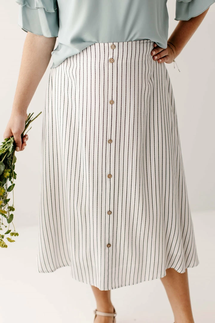 The Main Street Exchange 'Cherie' Circle Skirt In Ivory Pinstripe FINAL SALE 11 The Main Street Exchange 'Cherie' Circle Skirt In Ivory Pinstripe FINAL SALE