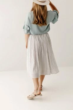 The Main Street Exchange 'Cherie' Circle Skirt In Ivory Pinstripe FINAL SALE 24 The Main Street Exchange 'Cherie' Circle Skirt In Ivory Pinstripe FINAL SALE