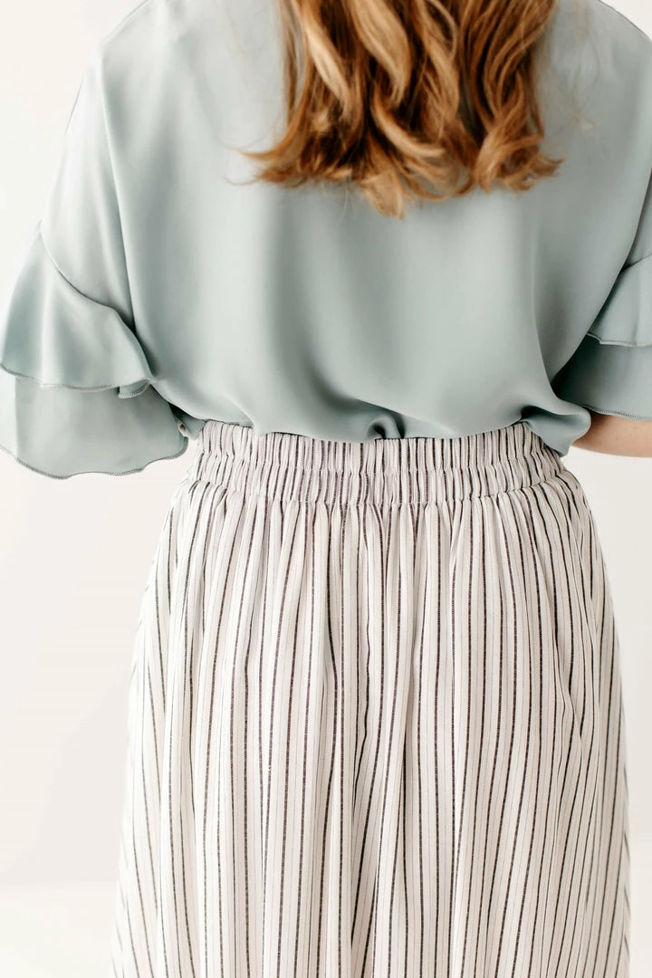 The Main Street Exchange 'Cherie' Circle Skirt In Ivory Pinstripe FINAL SALE 13 The Main Street Exchange 'Cherie' Circle Skirt In Ivory Pinstripe FINAL SALE