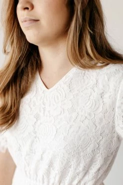 The Main Street Exchange 'Odessa' Lace Midi Dress In Ivory