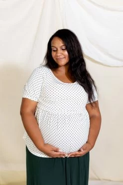 Hello Miz Tops/Cardigans 'Natalia' Polka Dot Nursing Friendly Top FINAL SALE