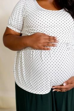 Hello Miz Tops/Cardigans 'Natalia' Polka Dot Nursing Friendly Top FINAL SALE