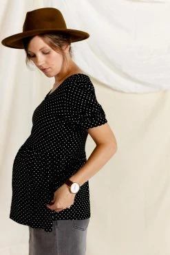 Hello Miz Tops/Cardigans 'Natalia' Polka Dot Nursing Friendly Top FINAL SALE