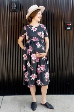 RK Apparel 'Amber' Babydoll Maternity Midi Dress FINAL SALE Dresses