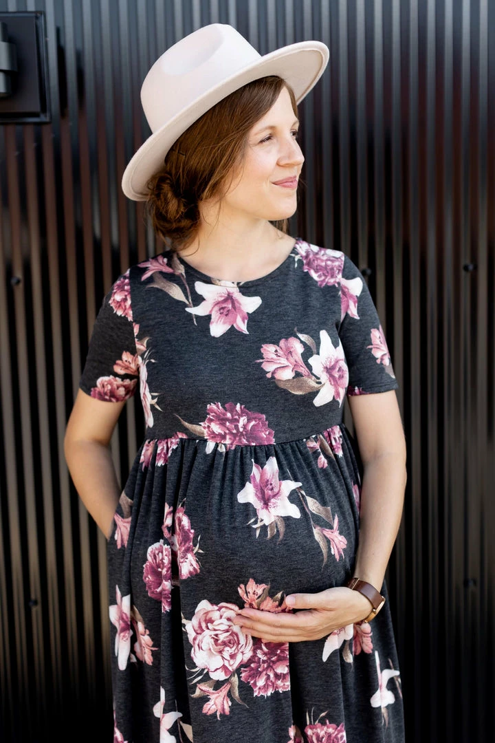 RK Apparel 'Amber' Babydoll Maternity Midi Dress FINAL SALE Dresses 3 RK Apparel 'Amber' Babydoll Maternity Midi Dress FINAL SALE Dresses