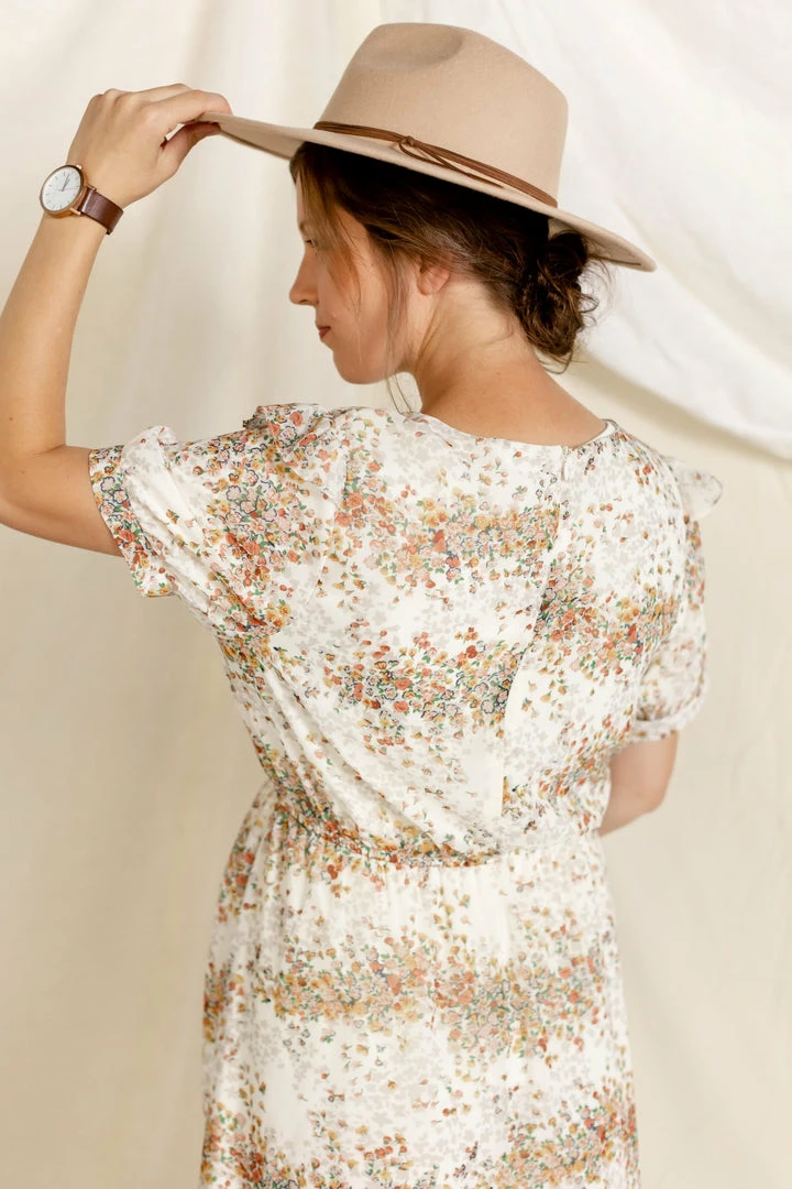 Roolee 'Ashlyn' Ruffle Nursing Friendly Dress In Ivory Floral FINAL SALE 5 Roolee 'Ashlyn' Ruffle Nursing Friendly Dress In Ivory Floral FINAL SALE