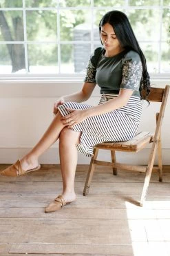 The Main Street Exchange 'Olivia' Skirt In Cream With Black Stripes Exclusive Designs 11 The Main Street Exchange 'Olivia' Skirt In Cream With Black Stripes Exclusive Designs