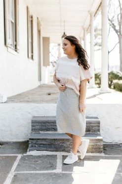 The Main Street Exchange 'Olivia' Skirt In Heather Grey