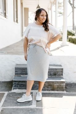 The Main Street Exchange 'Olivia' Skirt In Heather Grey