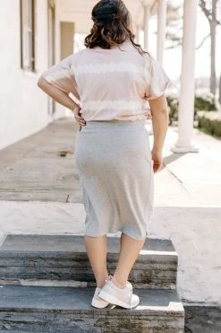 The Main Street Exchange 'Olivia' Skirt In Heather Grey