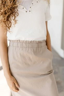 The Main Street Exchange Exclusive Designs 'Adele' Skirt In Khaki