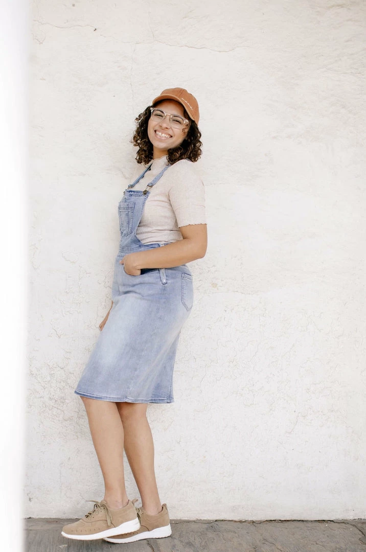 The Main Street Exchange Exclusive Designs 'Emerson' Light Denim Skirt Overalls 4 The Main Street Exchange Exclusive Designs 'Emerson' Light Denim Skirt Overalls