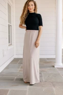 The Main Street Exchange 'Caroline' Long Knit Denim Skirt Exclusive Designs