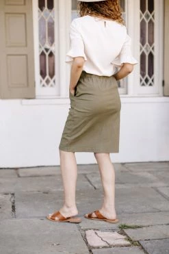 The Main Street Exchange Exclusive Designs 'Adele' Skirt In Olive FINAL SALE