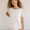 The Main Street Exchange 'Annlyn' Lace Top In White