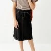THE MAIN STREET EXCHANGE Exclusive Designs 'Piper' Girl Knit Denim Skirt In Black