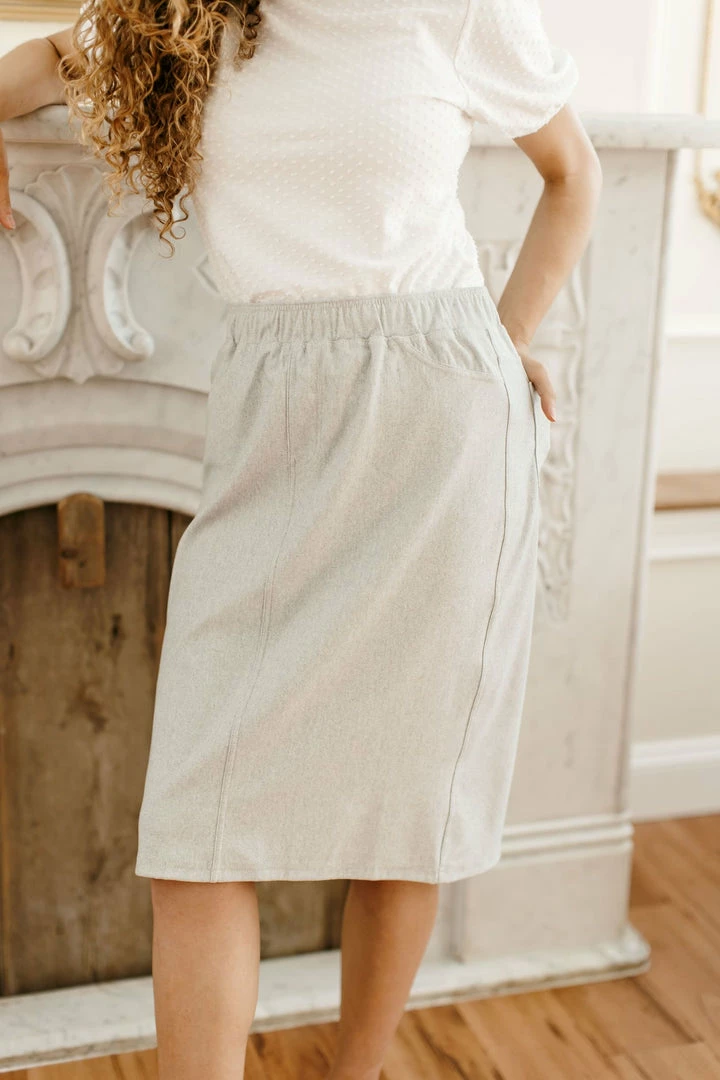 The Main Street Exchange 'Piper' Knee Length Knit Denim Skirt Exclusive Designs 8 The Main Street Exchange 'Piper' Knee Length Knit Denim Skirt Exclusive Designs