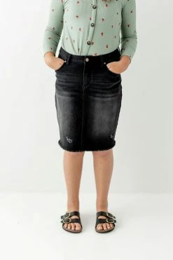The Main Street Exchange 'Nala' Girl Distressed Denim Skirt Exclusive Designs