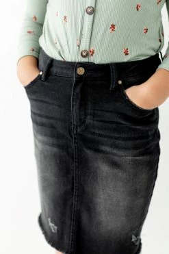 The Main Street Exchange 'Nala' Girl Distressed Denim Skirt Exclusive Designs