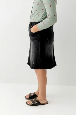 The Main Street Exchange 'Nala' Girl Distressed Denim Skirt Exclusive Designs