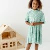 12 Pm By Mon Ami 'Louisa' Girl Tiered Ditsy Floral Tunic Dress In Sage FINAL SALE