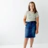 The Main Street Exchange 'Nala' Girl Distressed Denim Skirt Exclusive Designs