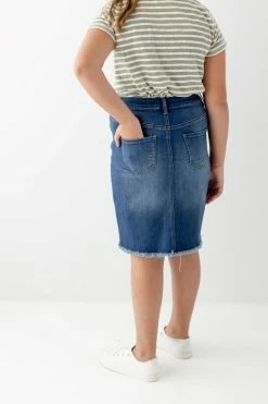 The Main Street Exchange 'Nala' Girl Distressed Denim Skirt Exclusive Designs
