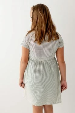 The Main Street Exchange 'Annika' Girl Tie Dress In Cream/Black Stripe 11 The Main Street Exchange 'Annika' Girl Tie Dress In Cream/Black Stripe