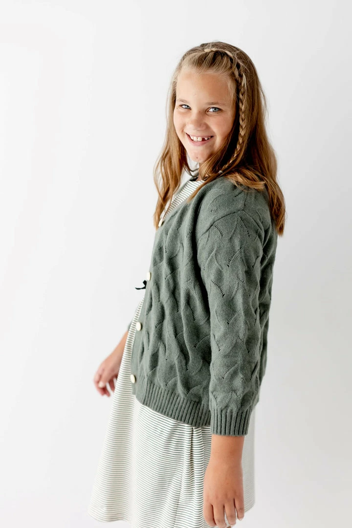 12pm By Mon Ami 'Charlotte' Girl Cable Knit Cardigan FINAL SALE Tops/Cardigans 6 12pm By Mon Ami 'Charlotte' Girl Cable Knit Cardigan FINAL SALE Tops/Cardigans