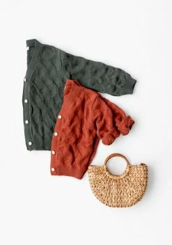 12pm By Mon Ami 'Charlotte' Girl Cable Knit Cardigan FINAL SALE Tops/Cardigans